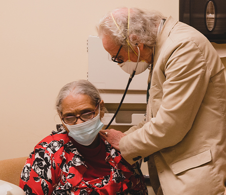 older woman having a checkup